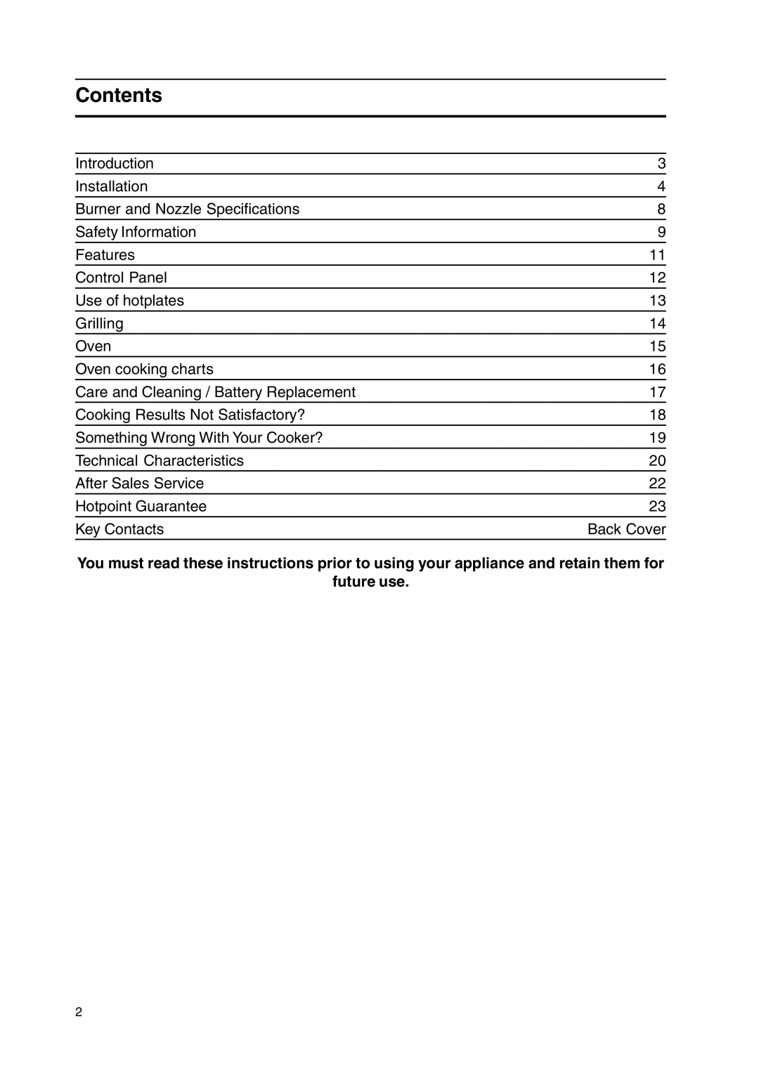 Hotpoint HW150GW, HW170GK, HW170GW manual Contents 