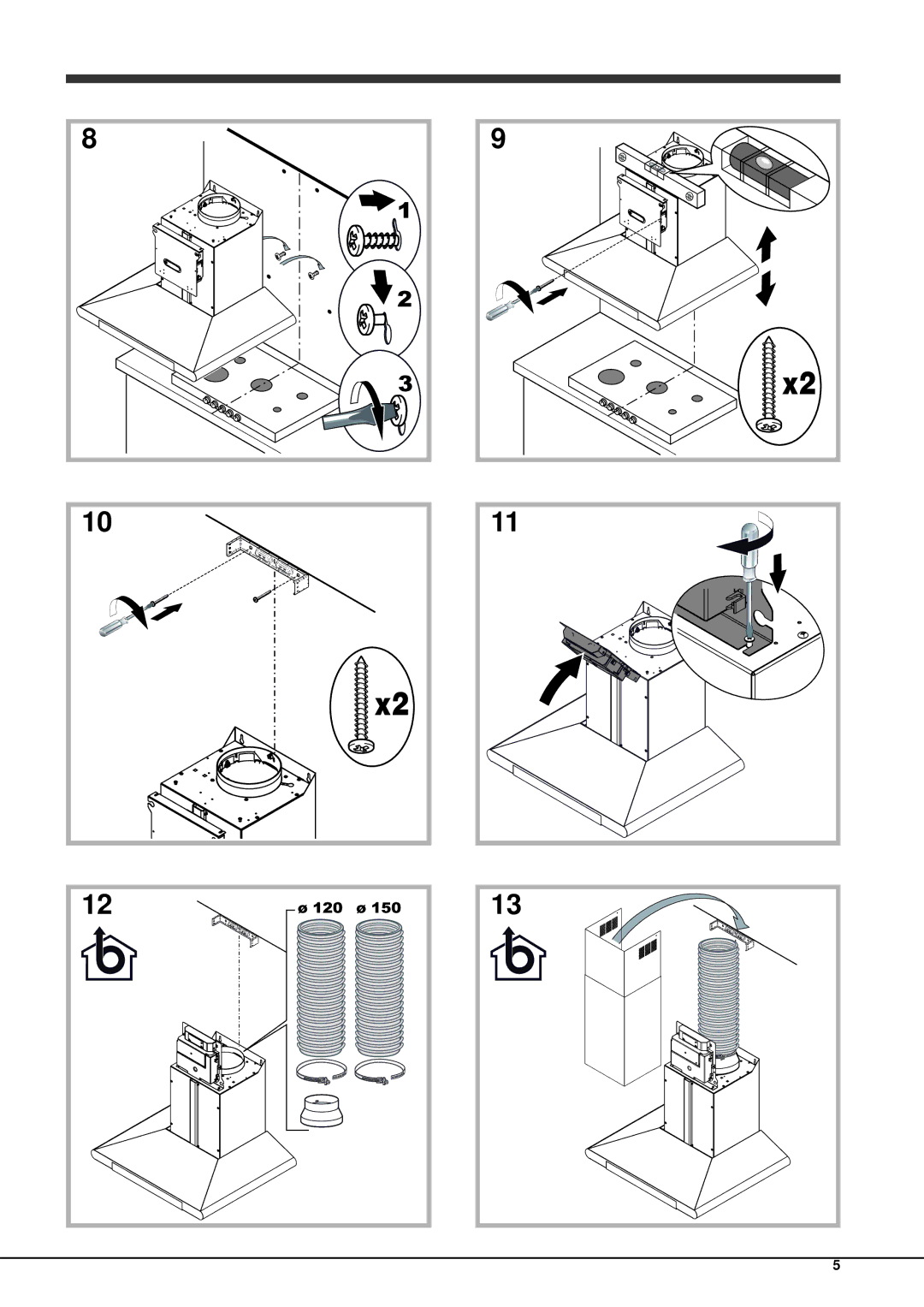 Hotpoint HXC6.8AT, HXC9.8AT manual 120 150 