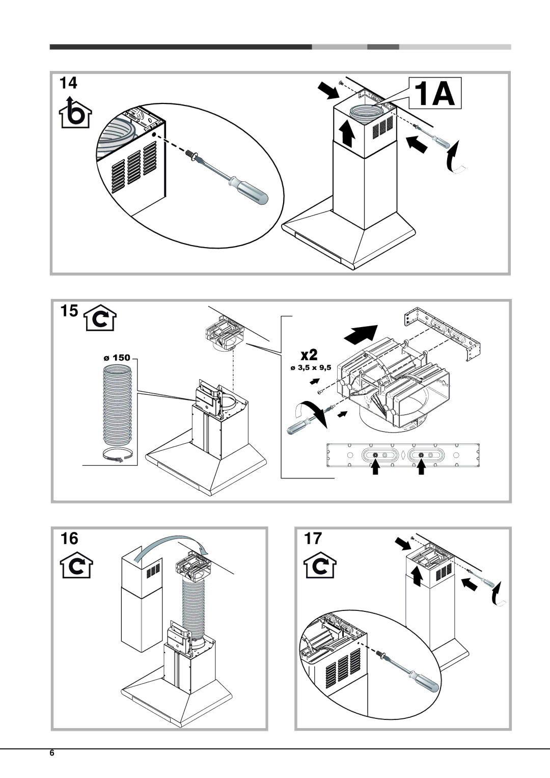 Hotpoint HXC9.8AT, HXC6.8AT manual 5 x 9,5 