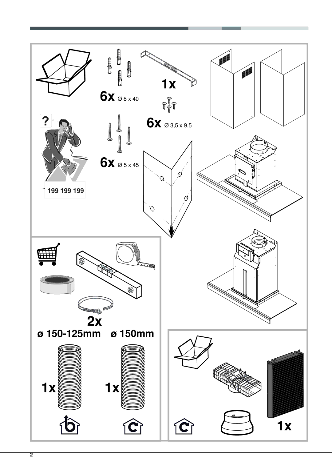 Hotpoint HXQB 9.8LTI manual 150mm 