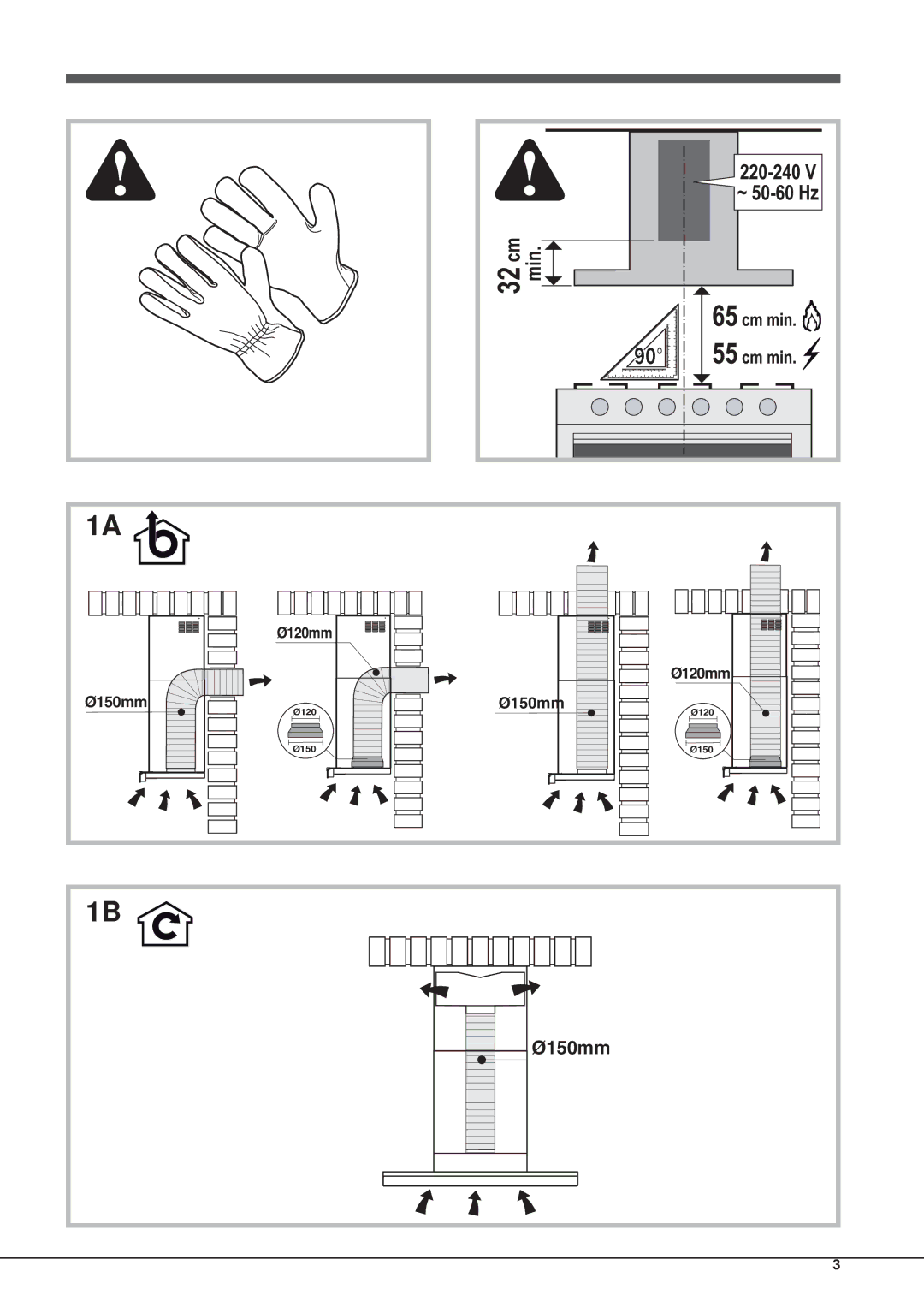 Hotpoint HXQB 9.8LTI manual Ø150mm 