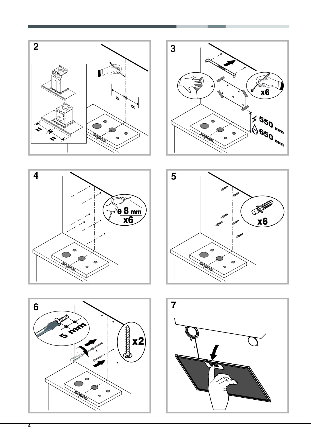 Hotpoint HXQB 9.8LTI manual 550 650 