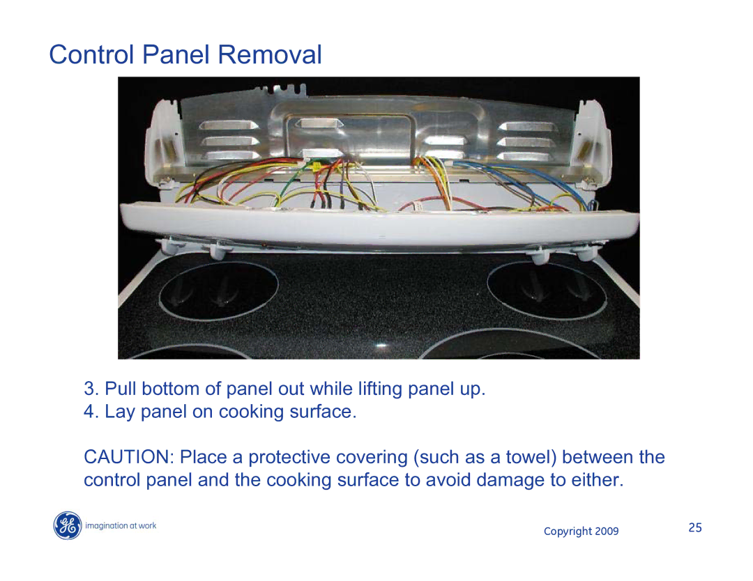 Hotpoint JB400SPSS, JB400DP1WW, JB400DP1BB manual Control Panel Removal 