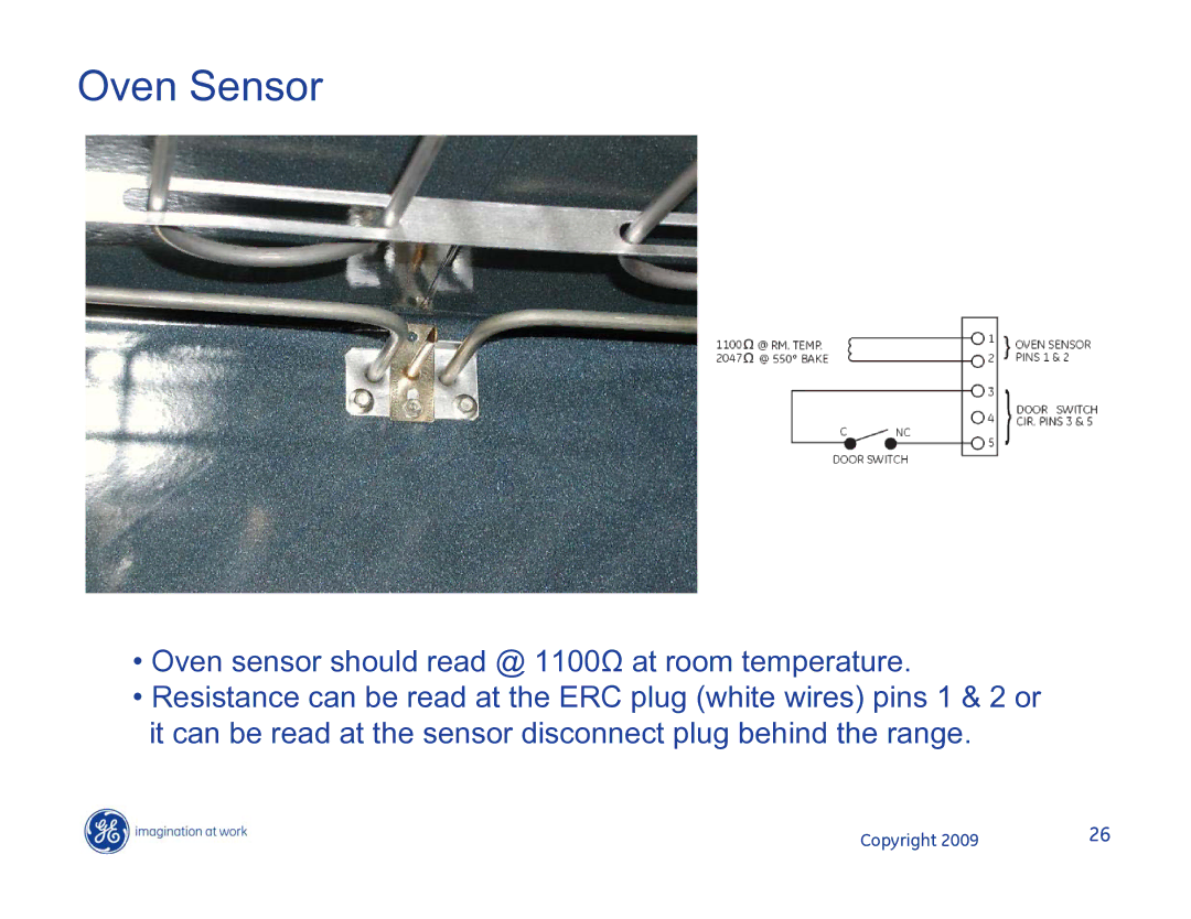 Hotpoint JB400DP1BB, JB400DP1WW, JB400SPSS manual Oven Sensor 