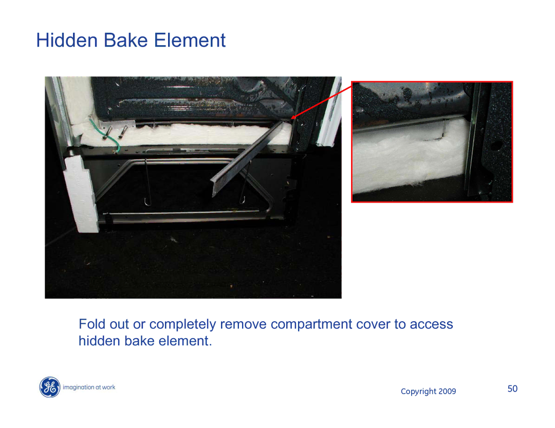 Hotpoint JB400DP1BB, JB400DP1WW, JB400SPSS manual Hidden Bake Element 