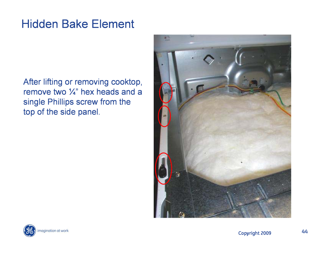 Hotpoint JB400DP1BB, JB400DP1WW, JB400SPSS manual Hidden Bake Element, Copyright 