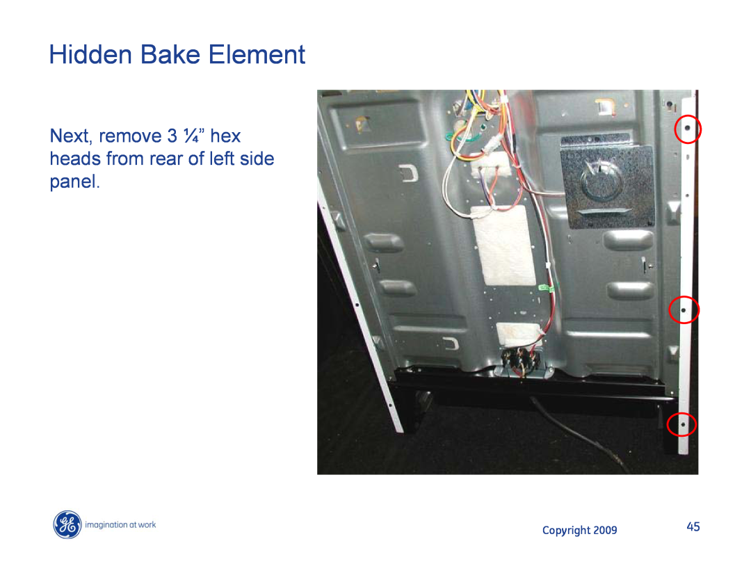 Hotpoint JB400DP1WW, JB400SPSS, JB400DP1BB manual Hidden Bake Element, Copyright 