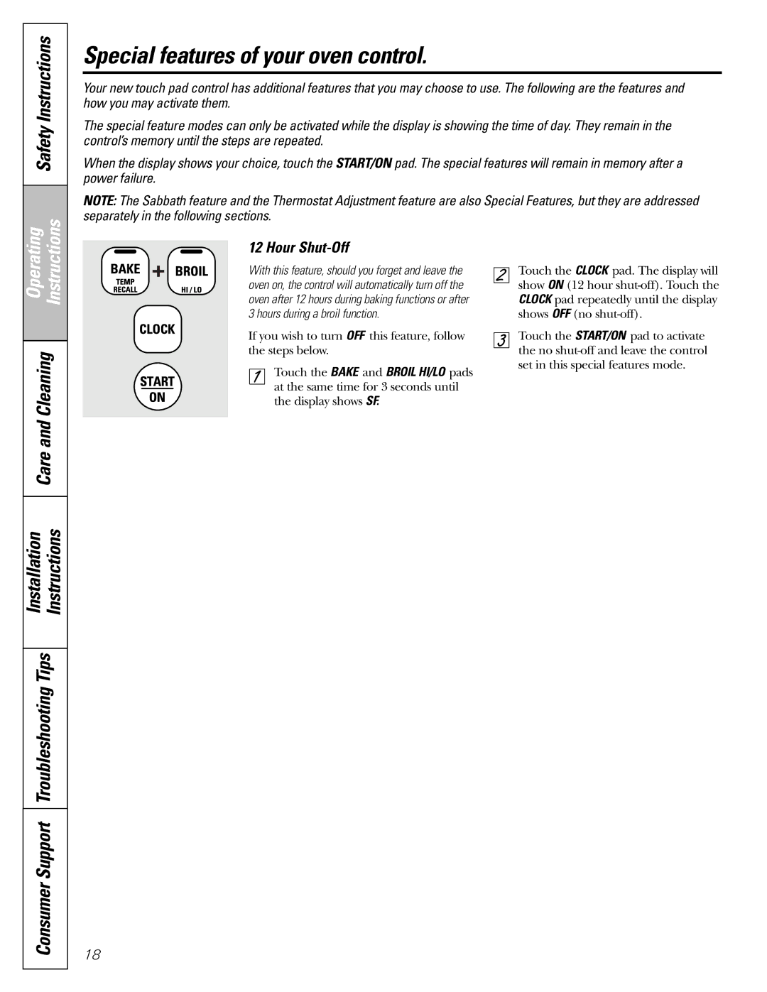 Hotpoint JBS07, JBS56, JBS27, JBP60, JBS03, JBP27, JBS15, JB600, JBP21, JBP15 Special features of your oven control, Hour Shut-Off 