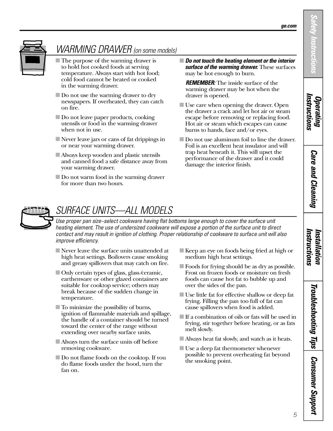 Hotpoint JBP27, JBS56, JBS27, JBS07, JBP60, JBS03, JBS15 Instructions Installation, Consumer Support, Operating Instructions 