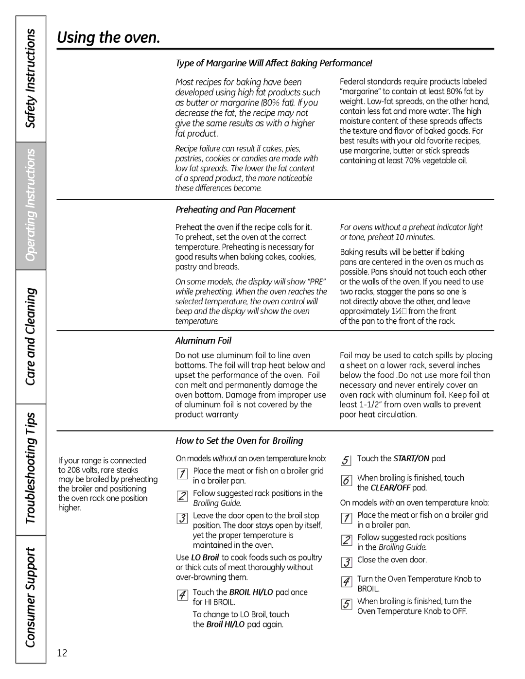 Hotpoint RB536, JBS56, JBS27, JBS07 Instructions Safety, Cleaning Operating, Tips Care, Consumer Support Troubleshooting 