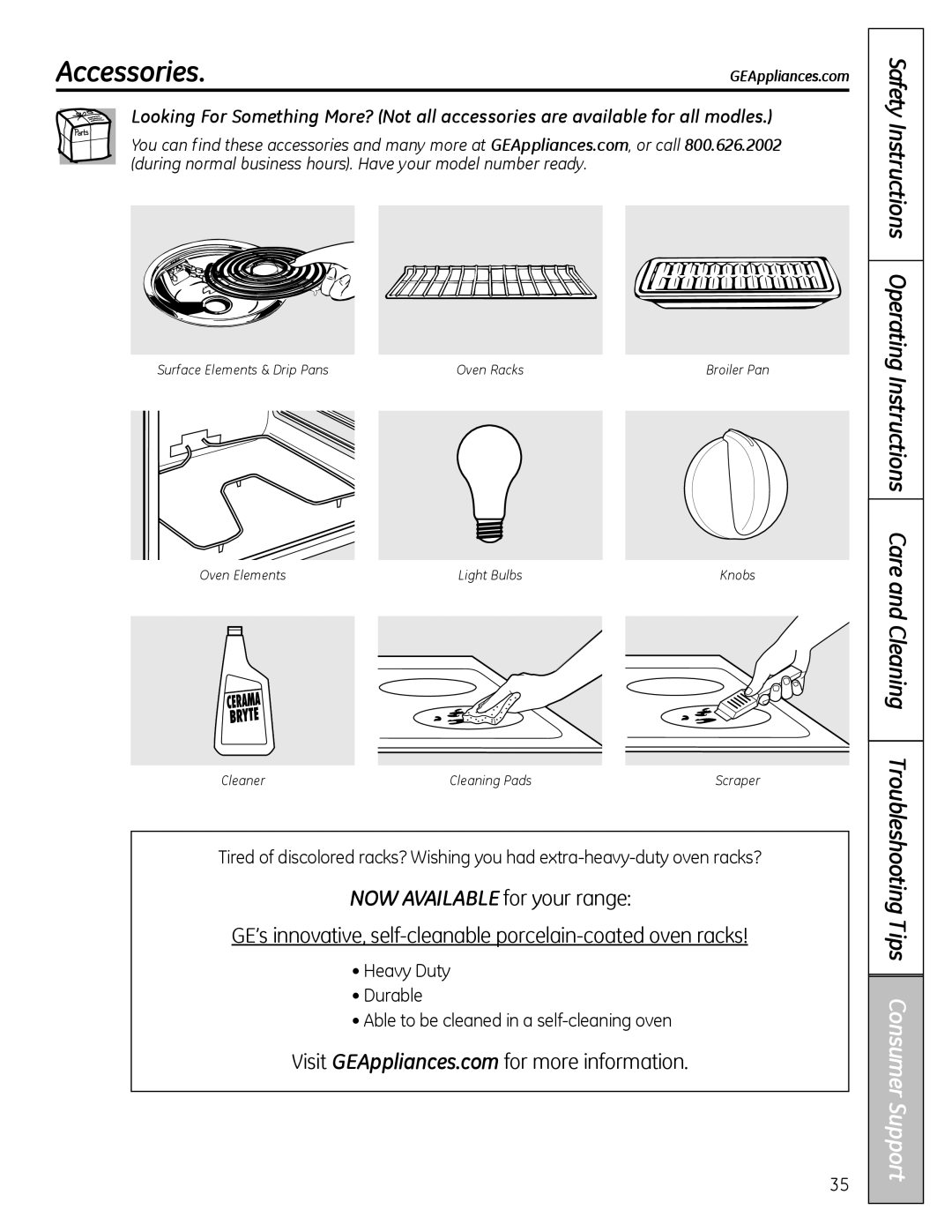 Hotpoint JB600, JBS56, JBS27, JBS07, JBP61, JBP60, JBS03, JBS15, JBP15, TRUE, RB540, RB526, RB536, RB525 owner manual Accessories 