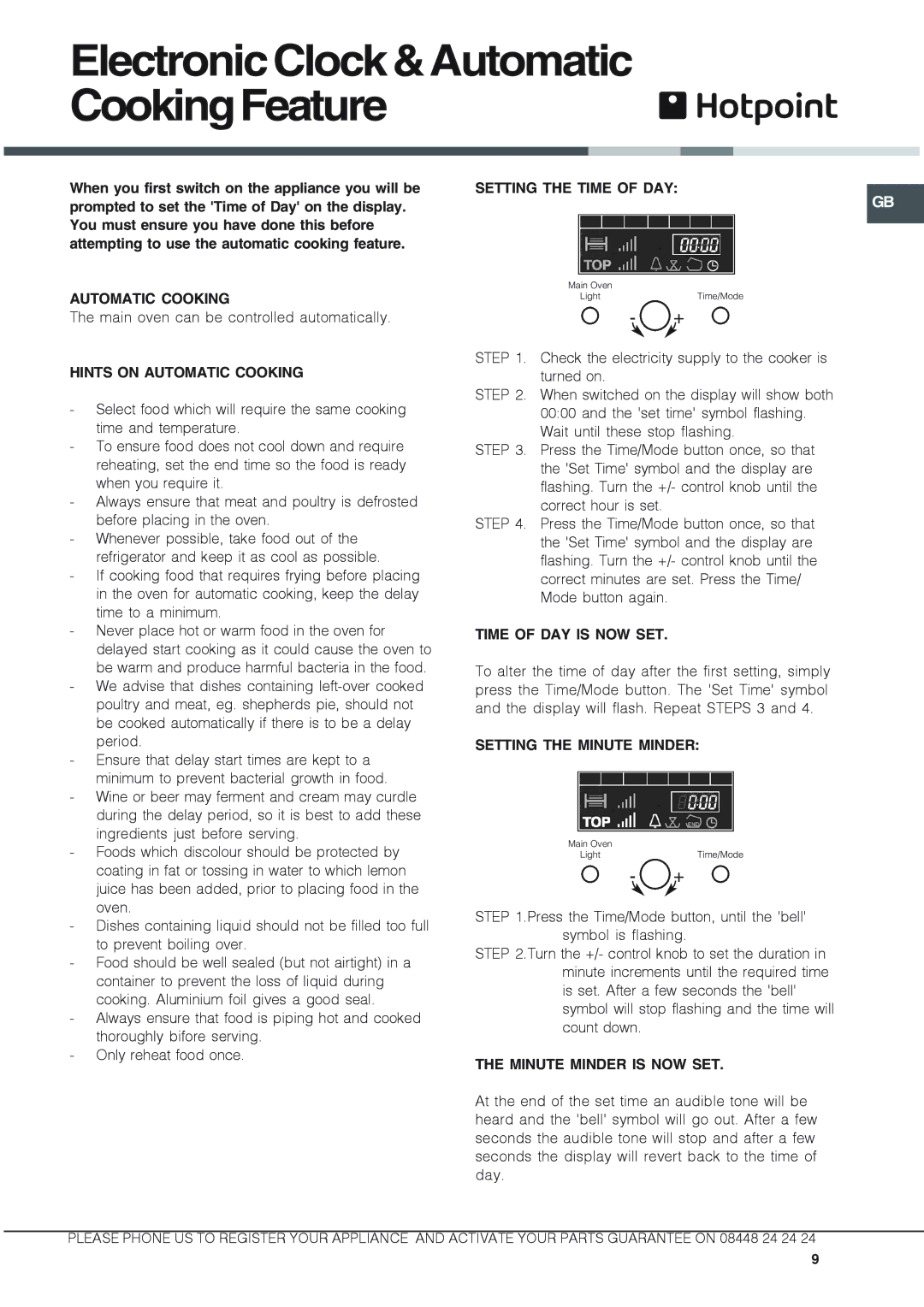 Hotpoint KSD 99 CX S manual ElectronicClock&Automatic CookingFeature 