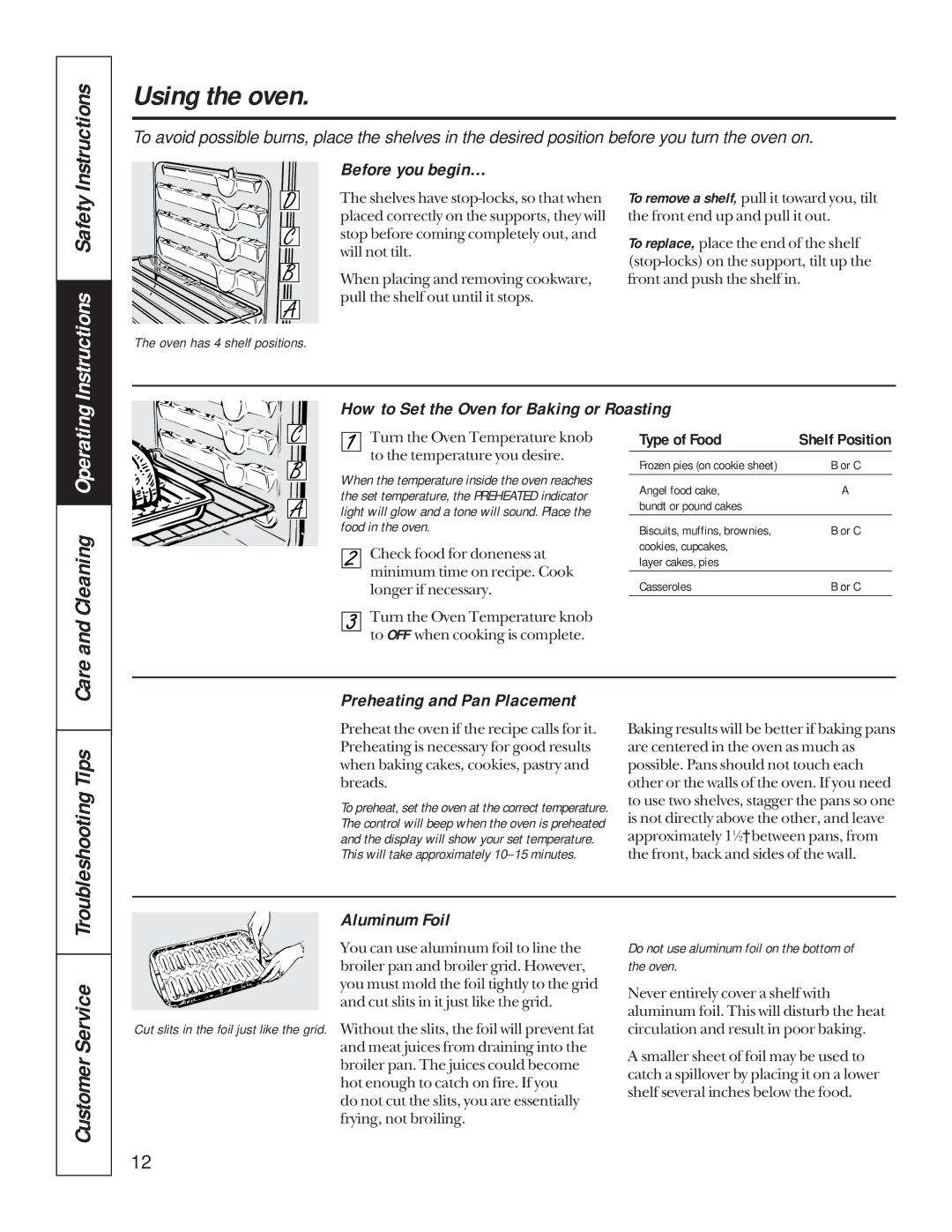 Hotpoint RB756, LEB327, RB755 Operating Instructions, Troubleshooting Tips, Before you begin…, Preheating and Pan Placement 