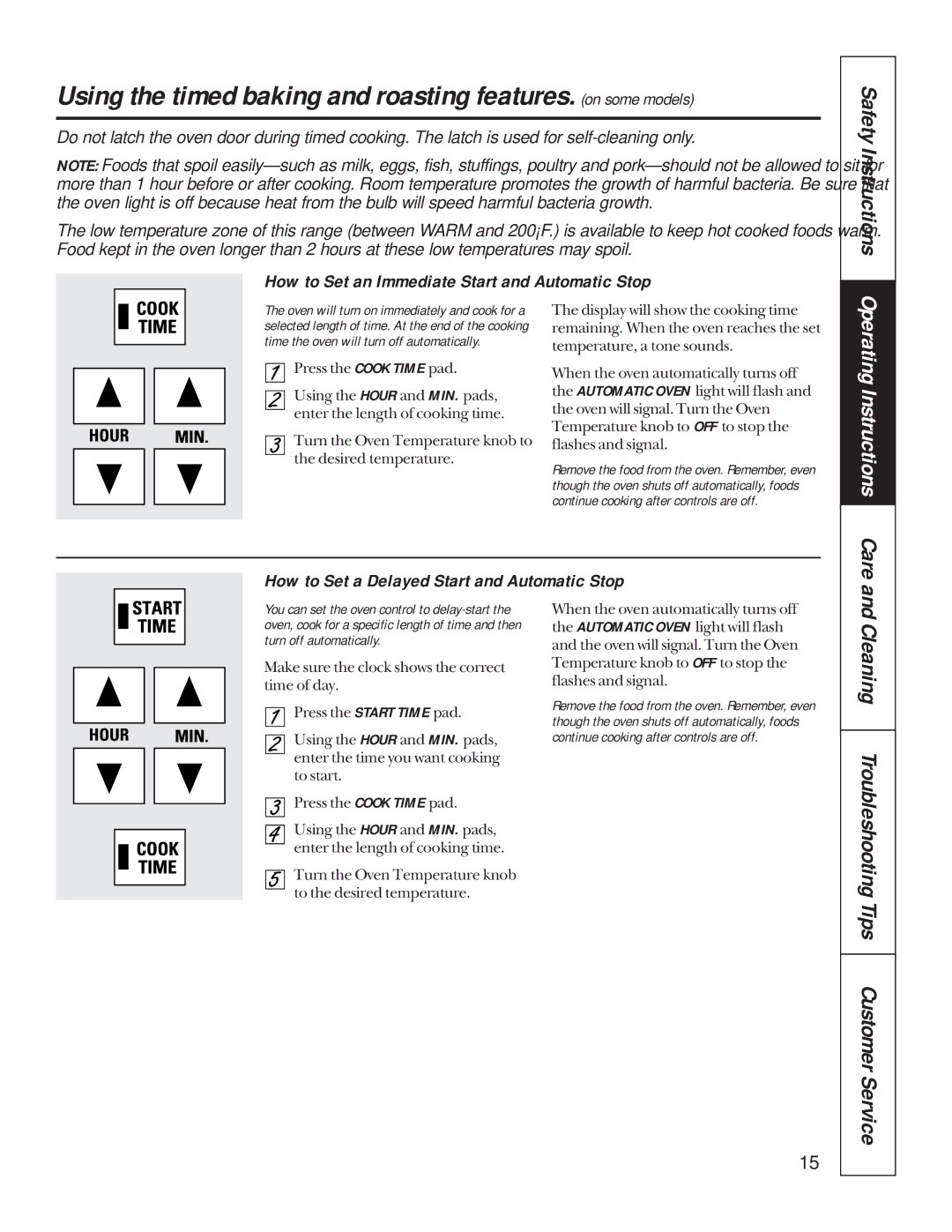 Hotpoint RB757, LEB327, LEB316, LEB356, LEB326, RB756 Safety Instructions, How to Set an Immediate Start and Automatic Stop 