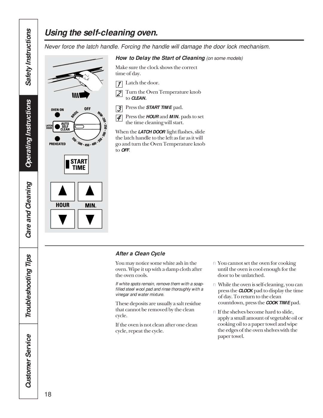 Hotpoint LEB356, LEB327, LEB316 Customer Service Troubleshooting Tips, How to Delay the Start of Cleaning on some models 