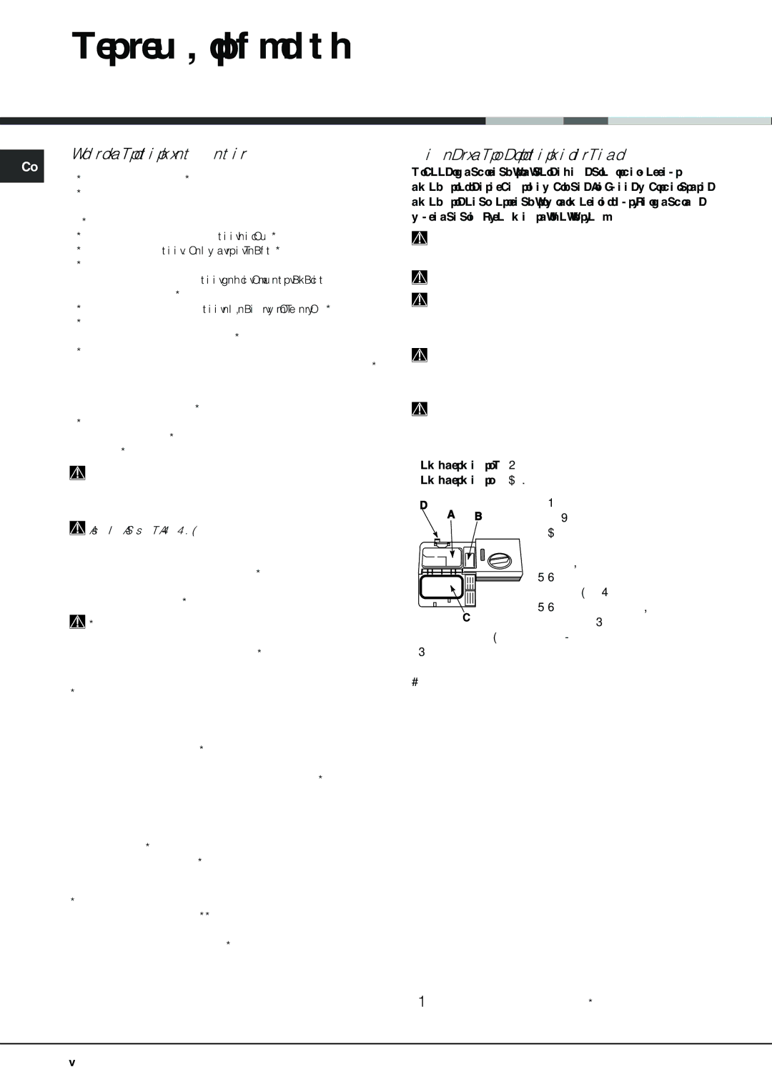 Hotpoint lft 3214 manual Start-up and use, Starting the dishwasher, Measuring out the detergent 