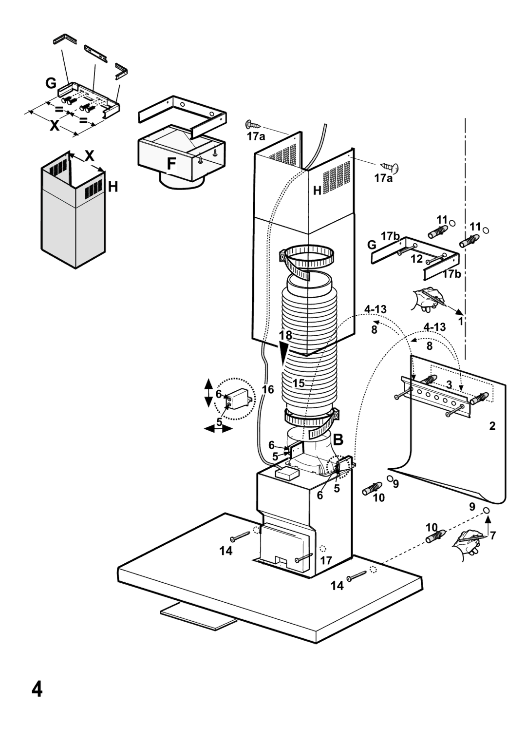 Hotpoint LI2JDA manual 17a, 17b 