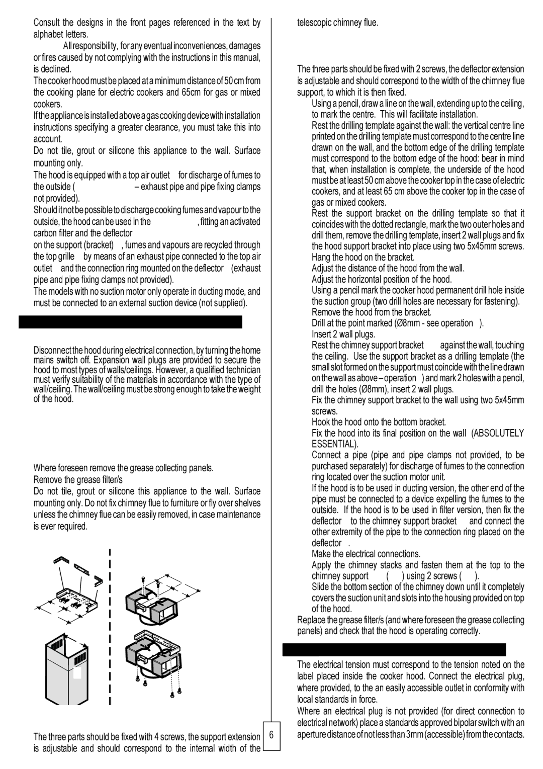 Hotpoint LI2JDA manual Installation Fig, Electrical connection 