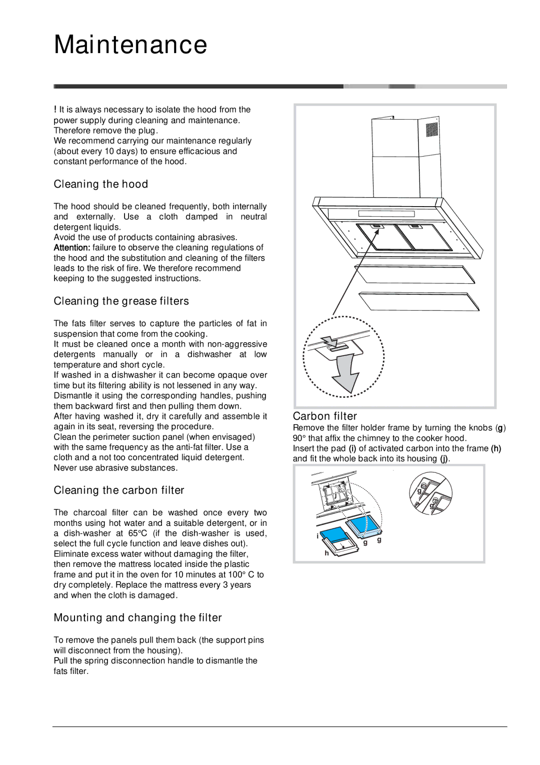 Hotpoint LI2SZA manual Maintenance 