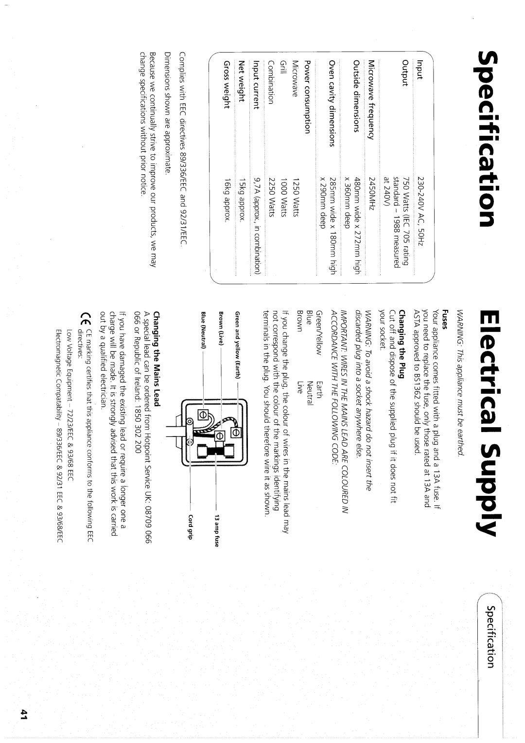 Hotpoint MG23N/H manual 