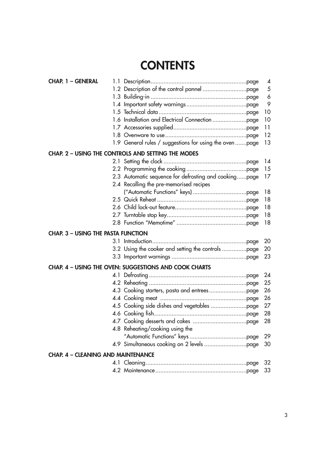 Hotpoint MWHZ33 manual Contents 