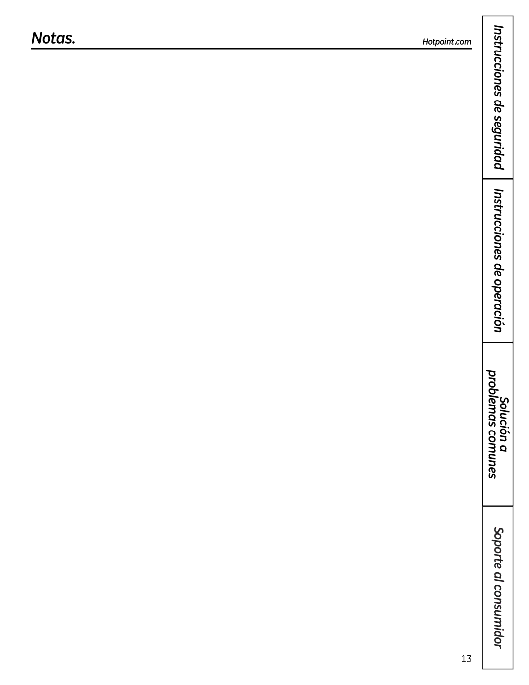 Hotpoint NBXR333 owner manual Notas, Hotpoint.com 