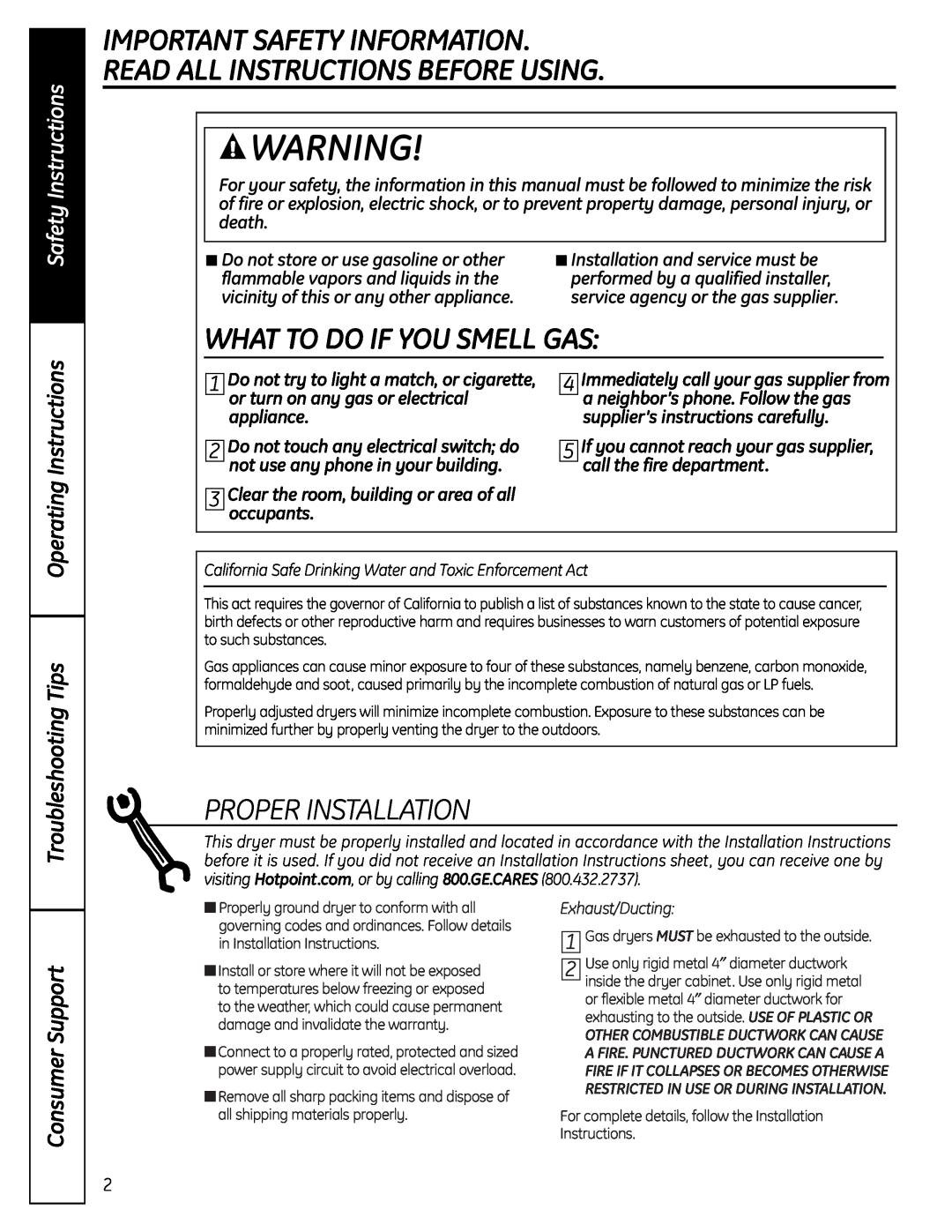 Hotpoint NBXR333 owner manual Important Safety Information Read All Instructions Before Using, What To Do If You Smell Gas 