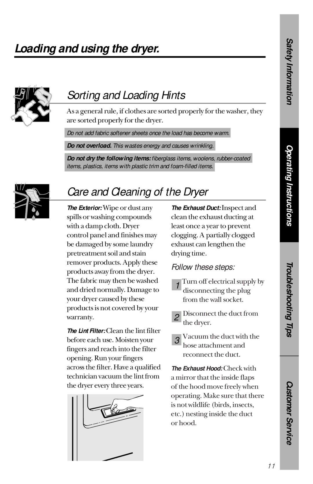 Hotpoint NVLR333ET, NVLR333GT owner manual Loading and using the dryer, Follow these steps 