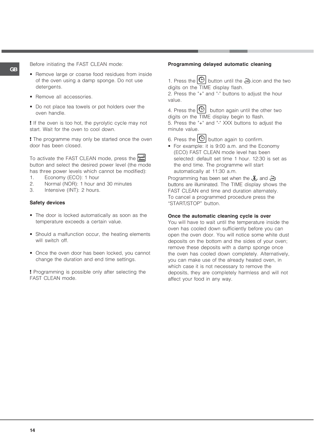 Hotpoint SE48101PGX, Oven, SE48101PX operating instructions 