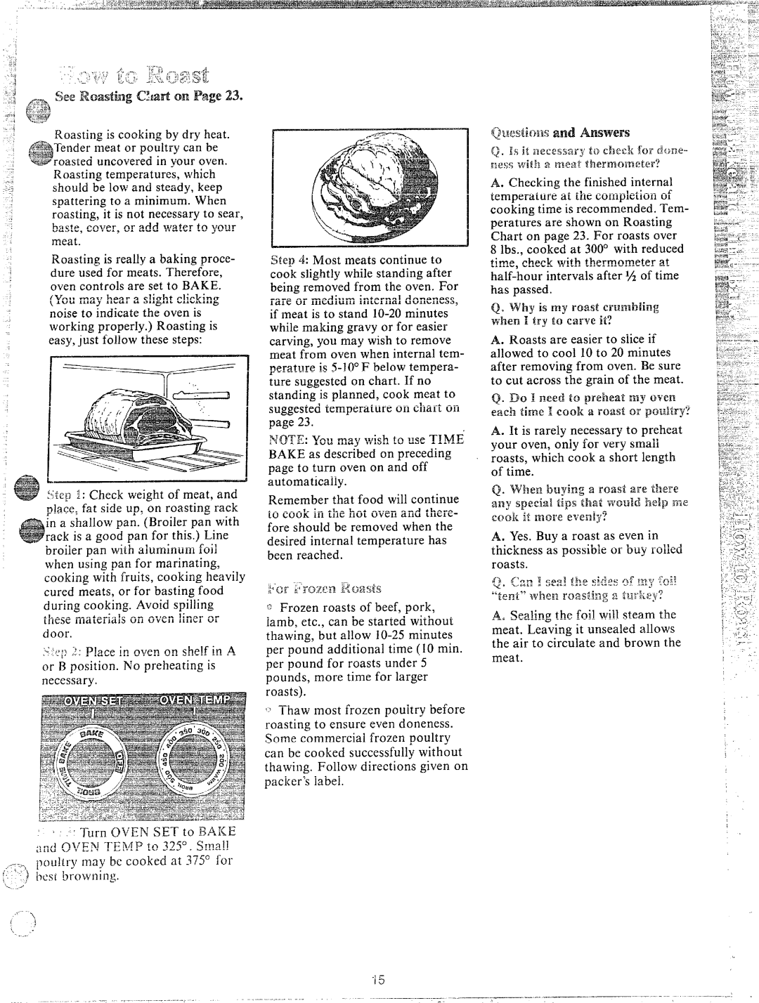 Hotpoint RA513, RS42, RS46, RS47, RB532 manual H o ‘ o Sm ~ $ p J$ i u, ~ r, Pound for roasts under, E T P P t 