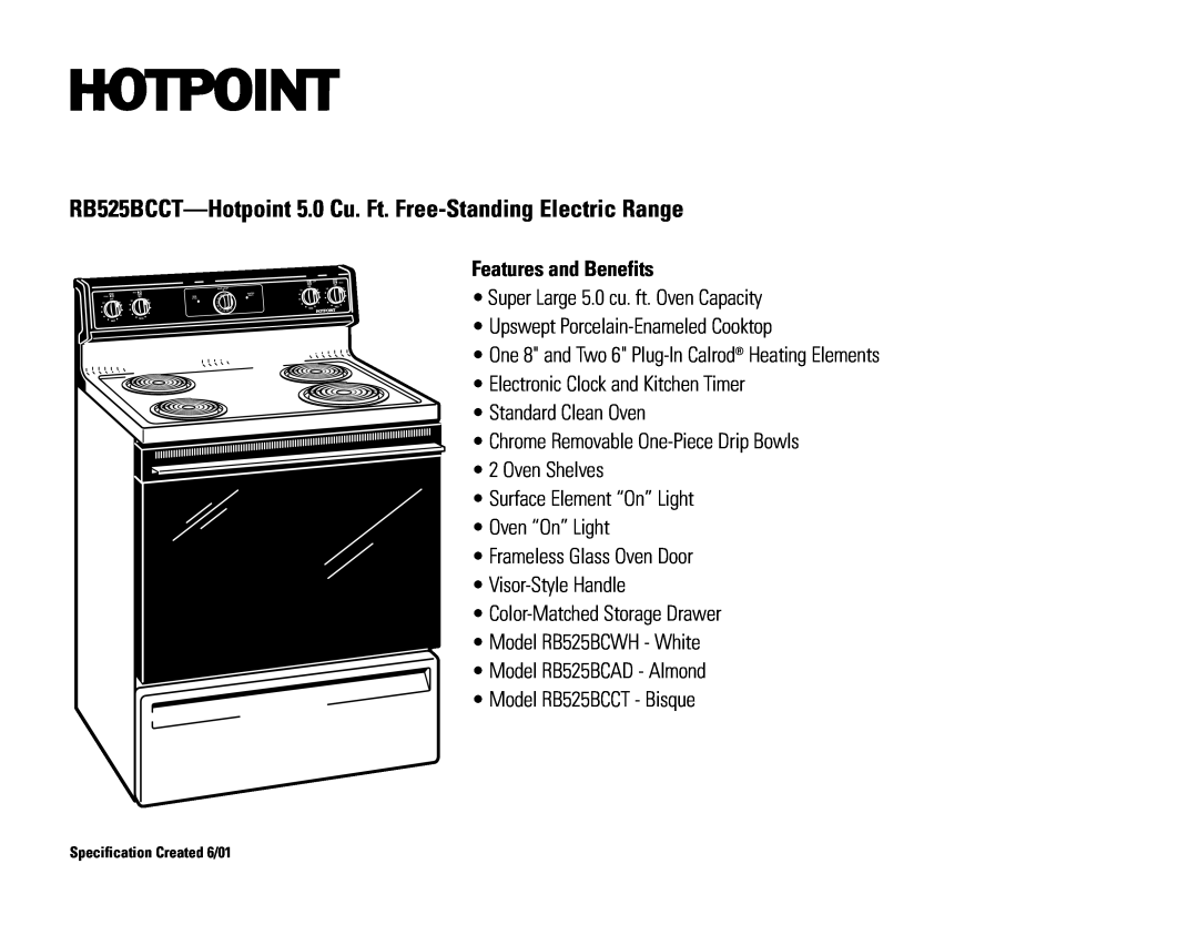 Hotpoint RB525BCCT dimensions Features and Benefits 