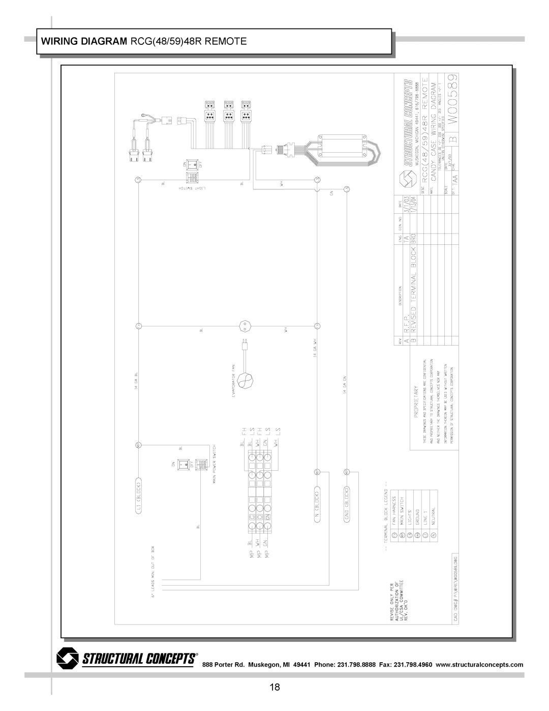 Hotpoint RCG4848R, RCG7748R, RCG5948R manual Wiring Diagram RCG48/5948R Remote 