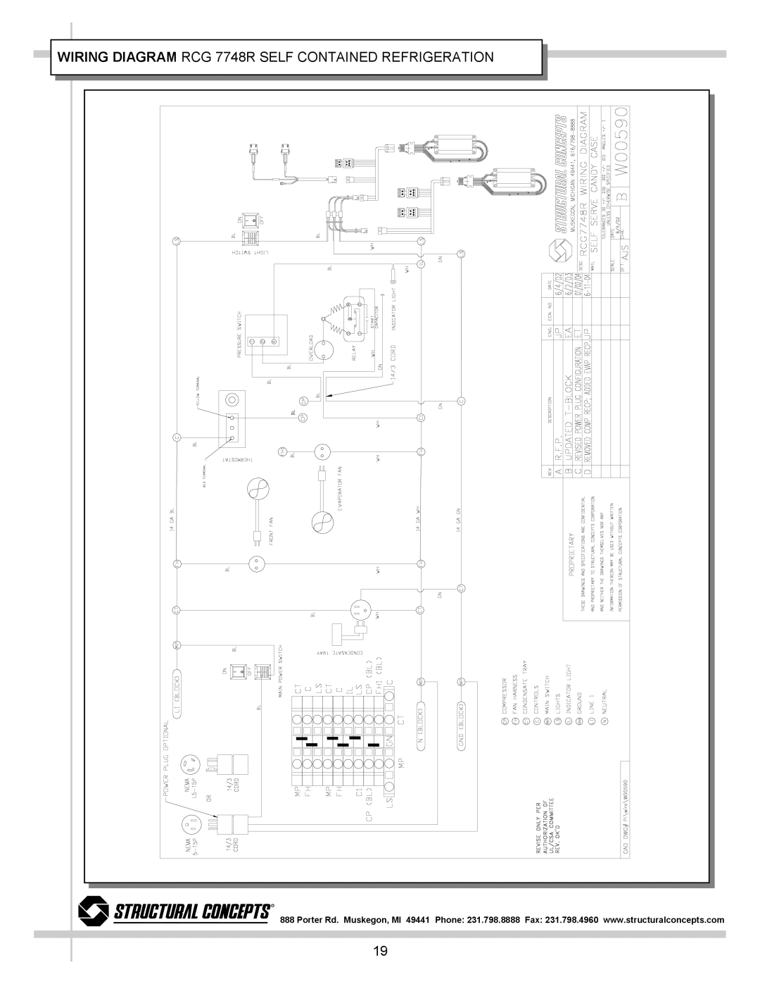 Hotpoint RCG7748R, RCG4848R, RCG5948R manual Wiring Diagram RCG 7748R Self Contained Refrigeration 