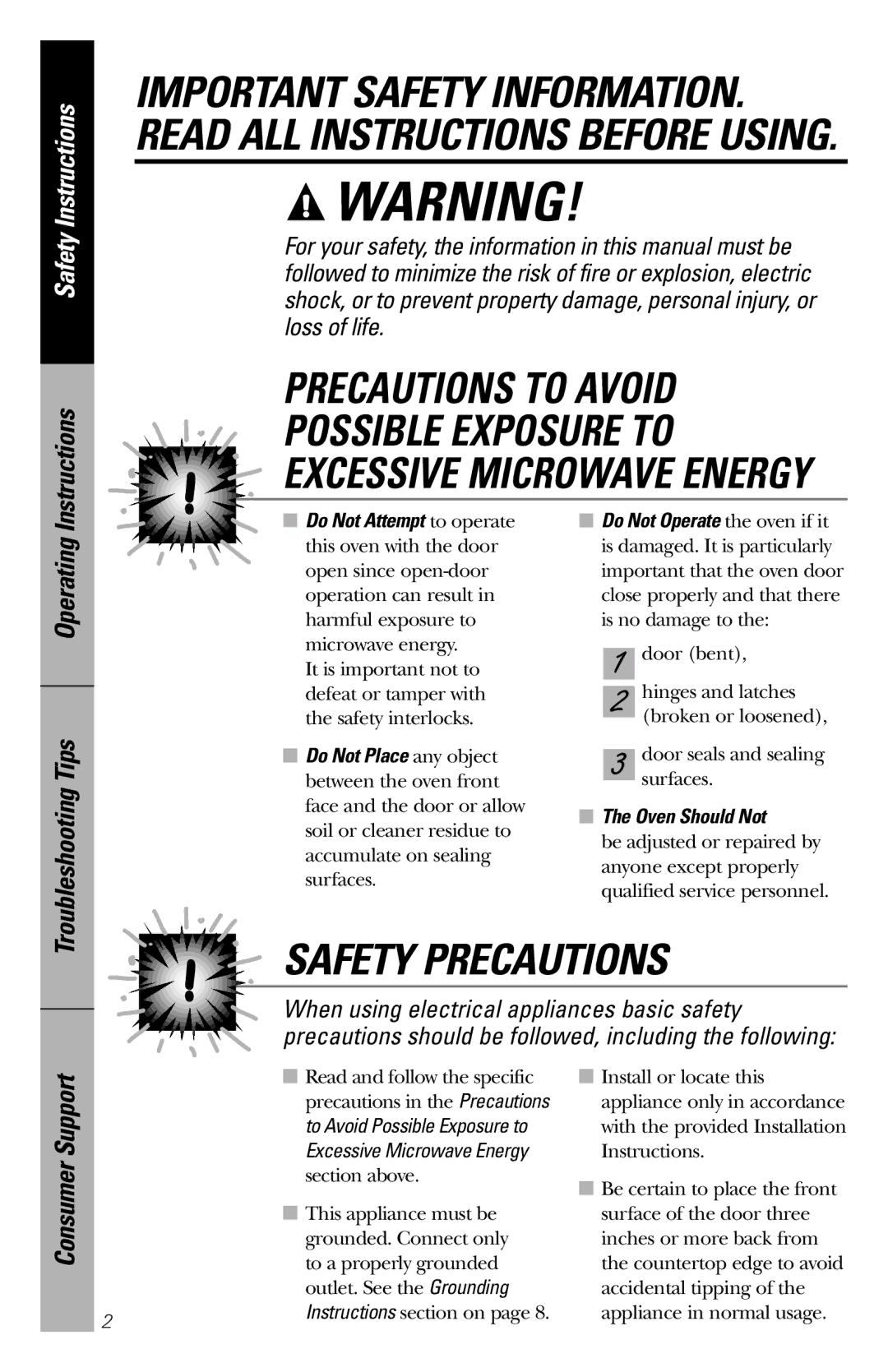 Hotpoint rem25 owner manual Precautions to Avoid, Oven Should Not 