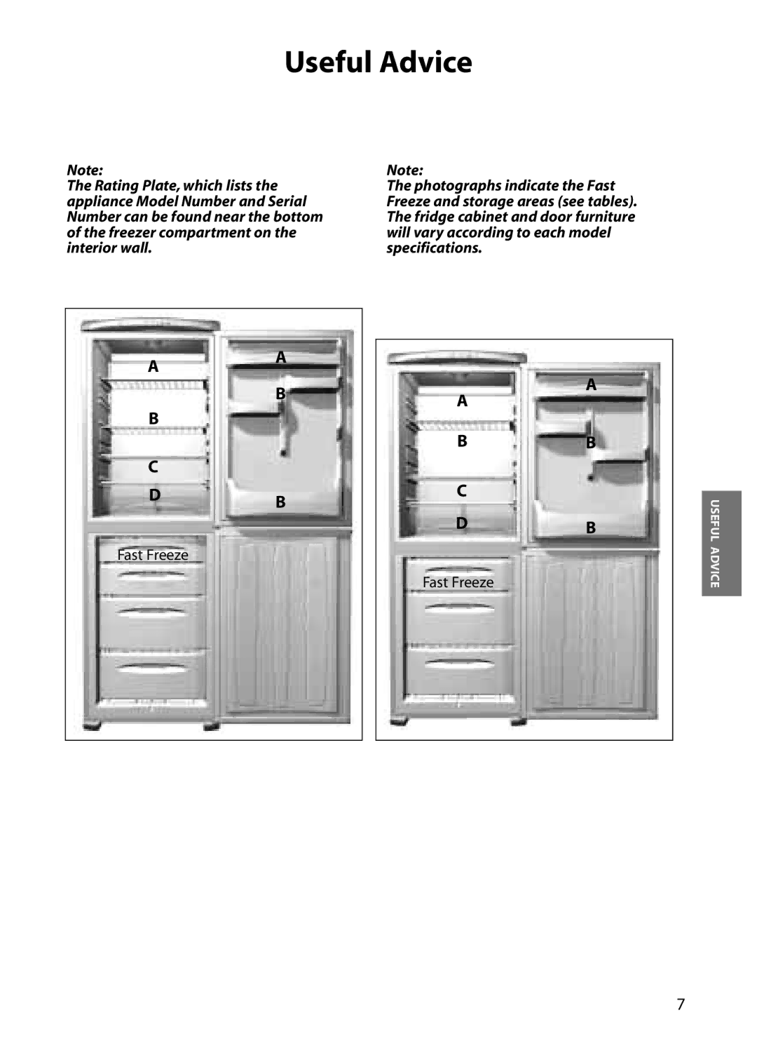 Hotpoint RFA07, RFM06, RFM07, RFA06 manual Useful Advice 