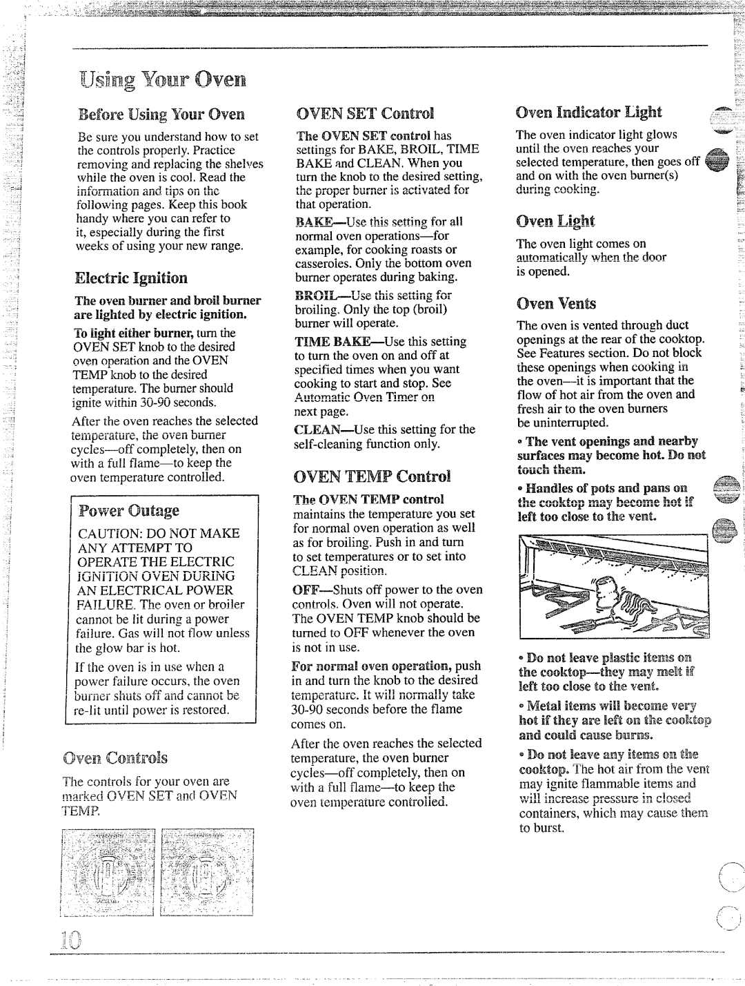 Hotpoint RGB745GER, RGB744GER installation instructions OVENSETcontrol, OvenIndicator Light 