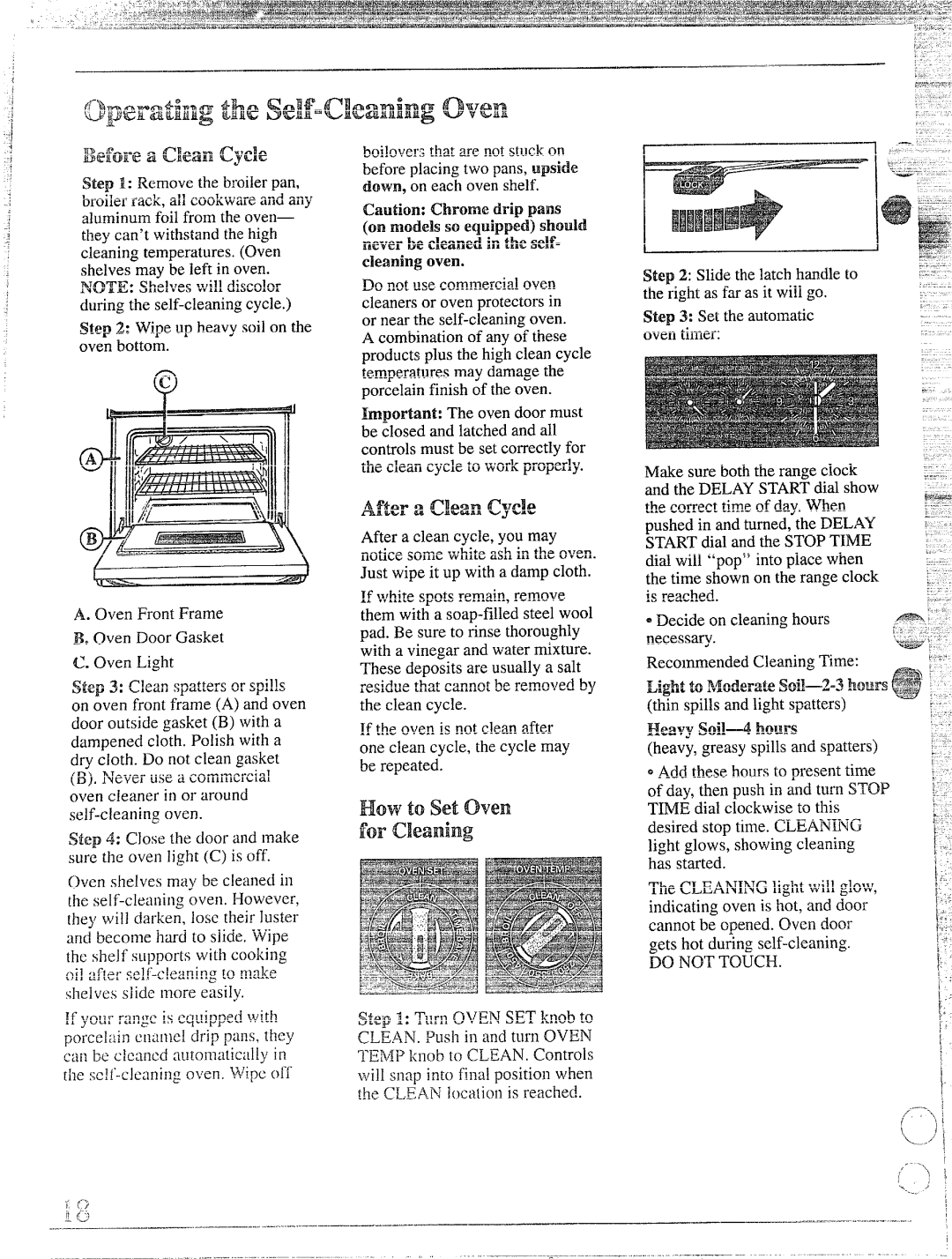 Hotpoint RGB745GER, RGB744GER installation instructions Light to Moderatesoil-2-3 hours, Heavy soi14 hours 