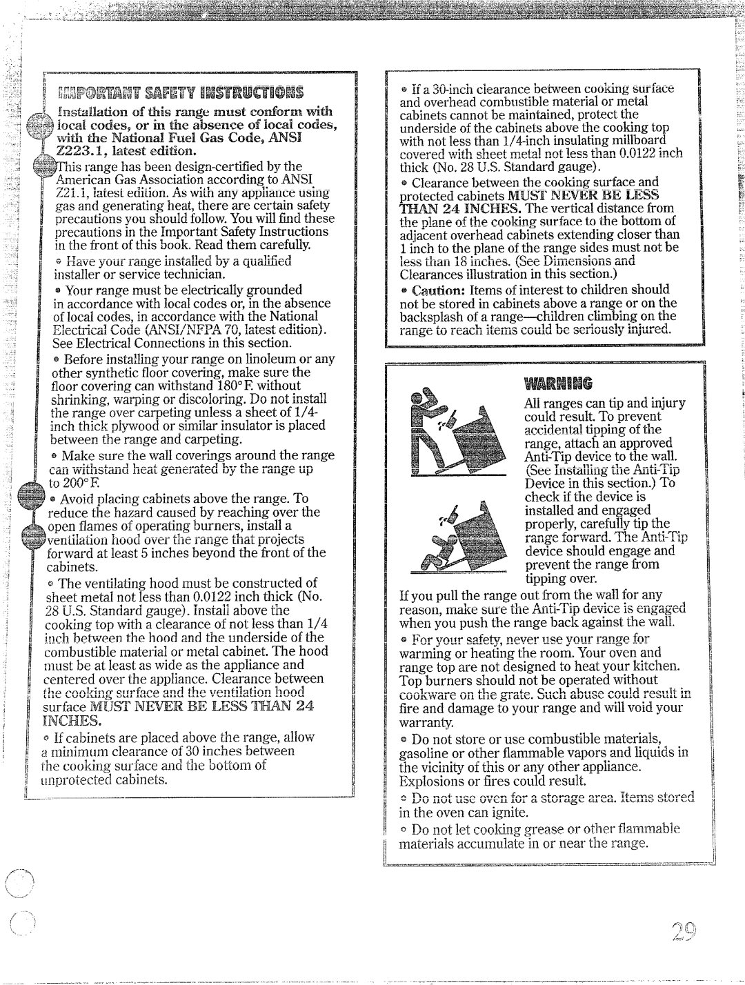 Hotpoint RGB744GER, RGB745GER installation instructions IJ~nstauationoftiisr=lgemustCodorm titi 