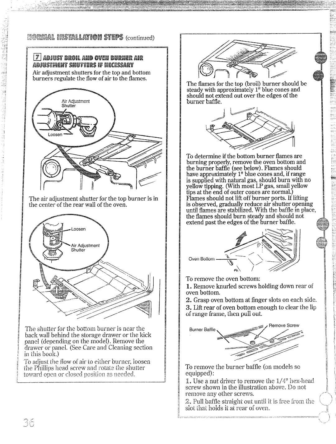 Hotpoint RGB745GER, RGB744GER installation instructions Oven Bottom 