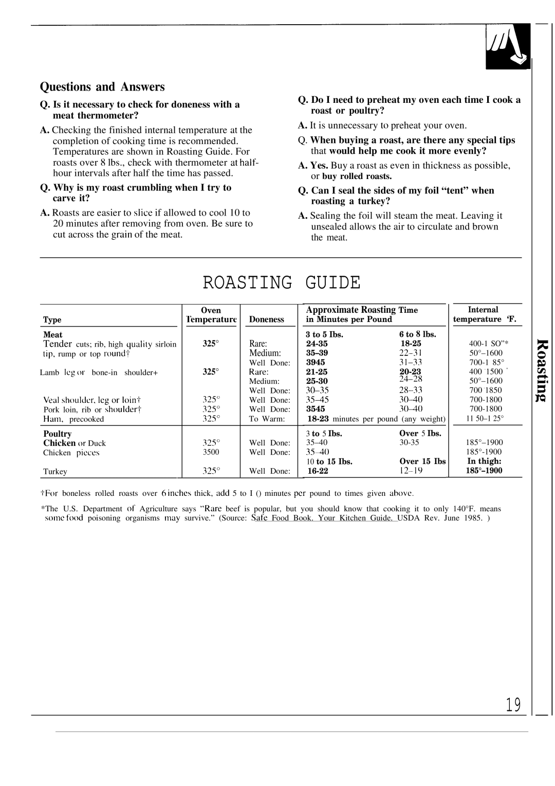 Hotpoint RGB747GER Roasting Guide, Questions and Answers, Why is my roast crumbling when I try to carve it? 