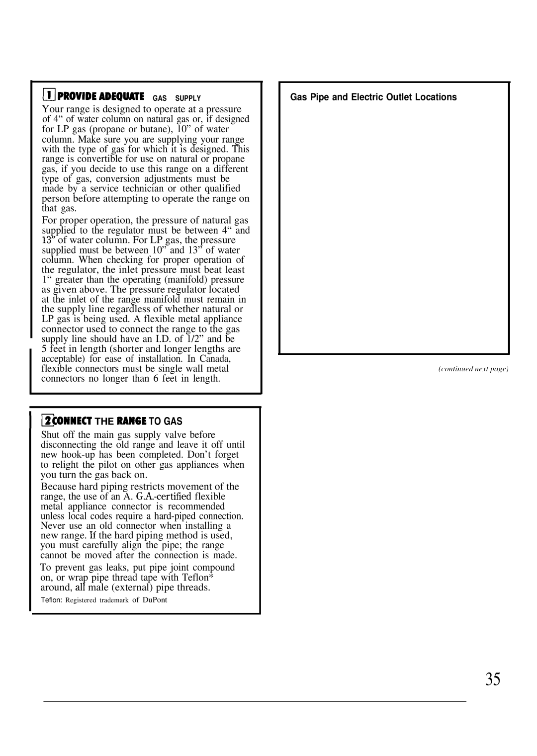 Hotpoint RGB747GER installation instructions ElpfCOviDEADEOuATE GAS Supply 