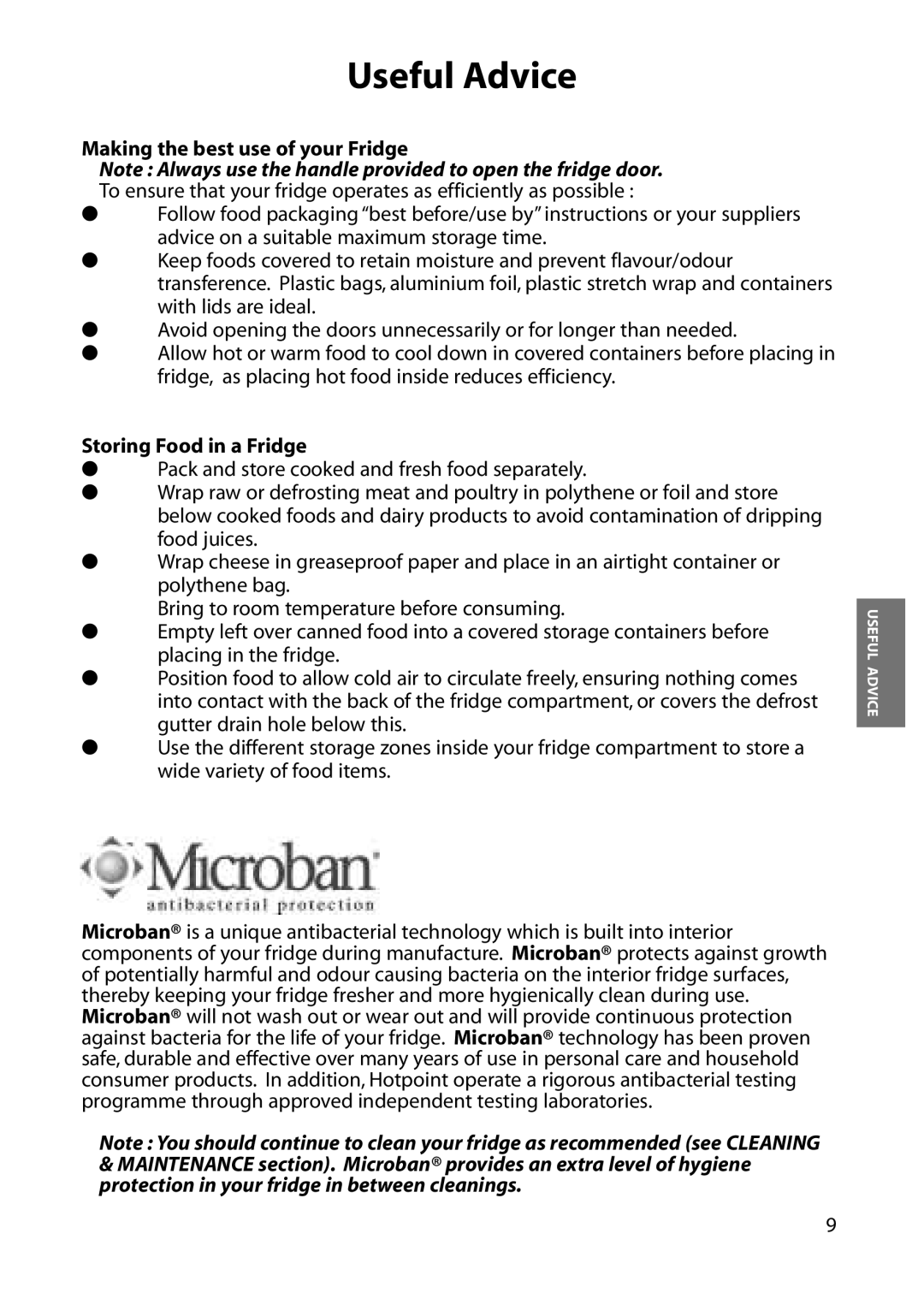 Hotpoint RLM81, RLA81 manual Making the best use of your Fridge, Storing Food in a Fridge 