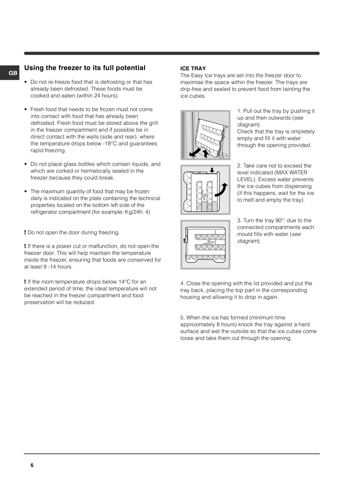 Hotpoint RTM 70 S operating instructions Using the freezer to its full potential 