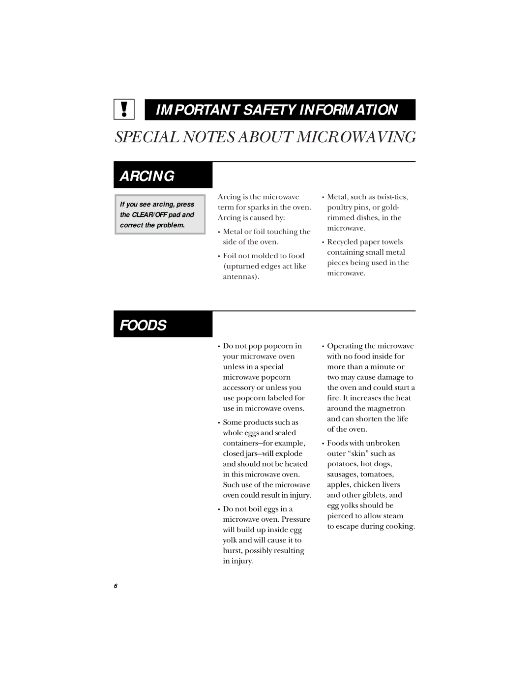 Hotpoint RVM1425 owner manual Important Safety Information 