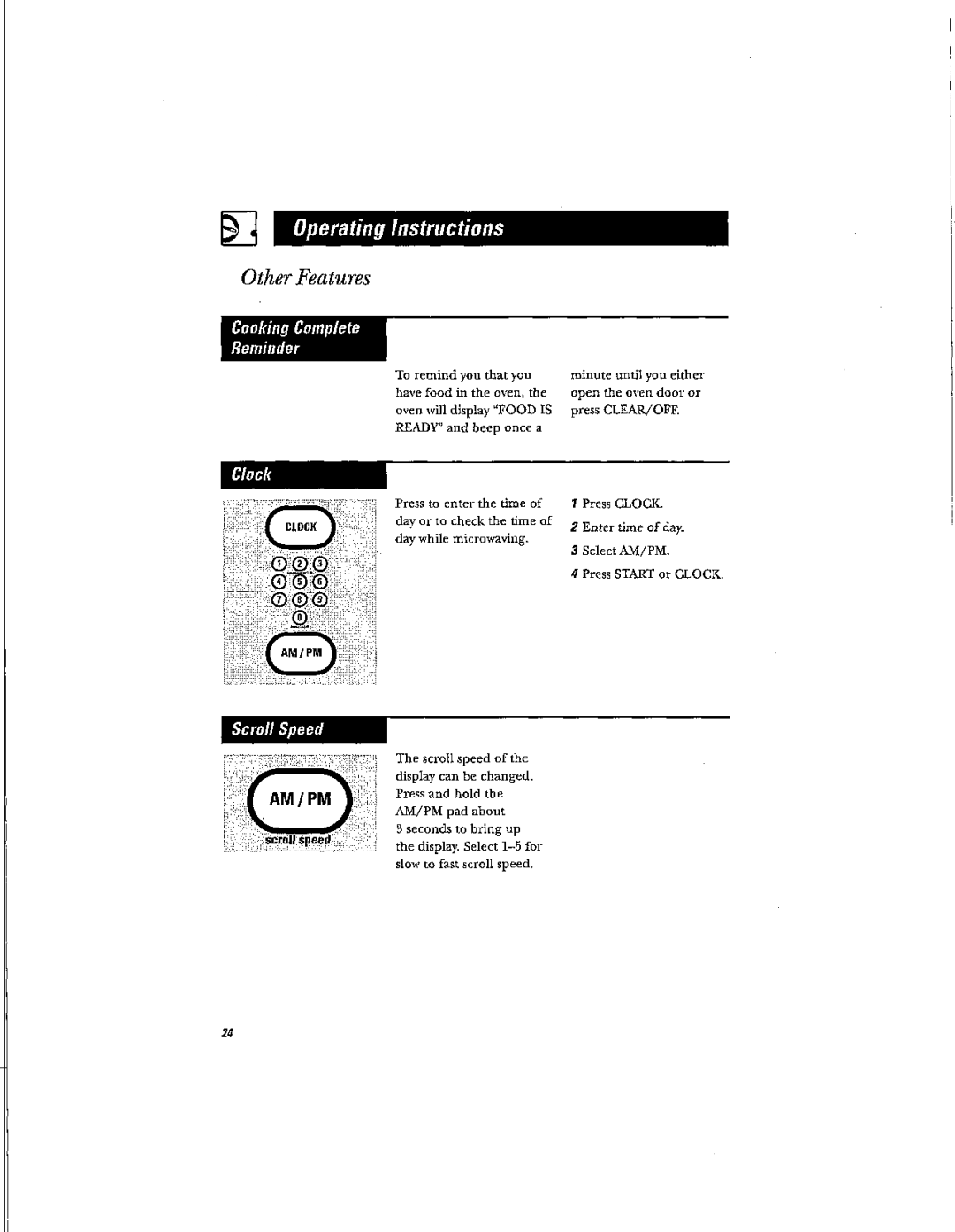 Hotpoint RVM1625 owner manual Other Features 