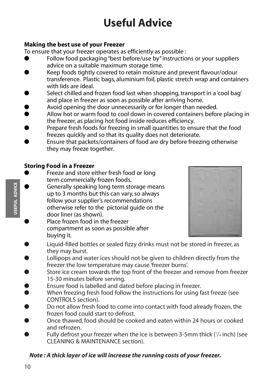 Hotpoint RZA50 manual Making the best use of your Freezer, Storing Food in a Freezer 