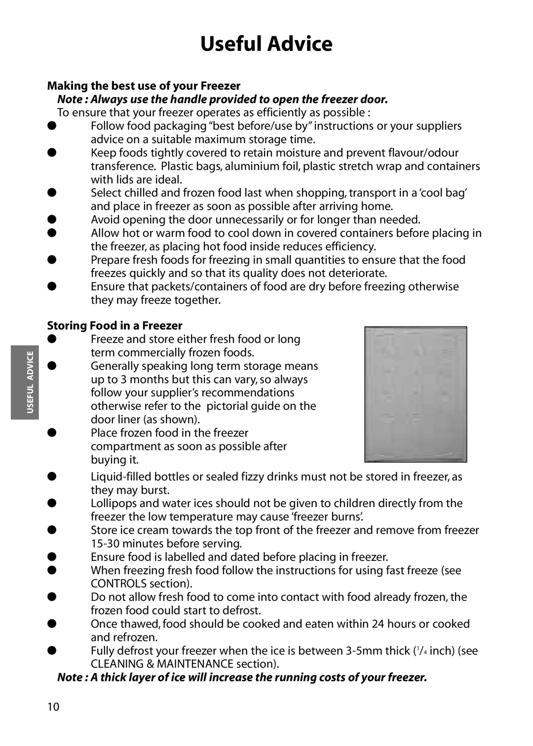 Hotpoint RZA54, RZA64, RZM54, RZM64 manual Making the best use of your Freezer, Storing Food in a Freezer 