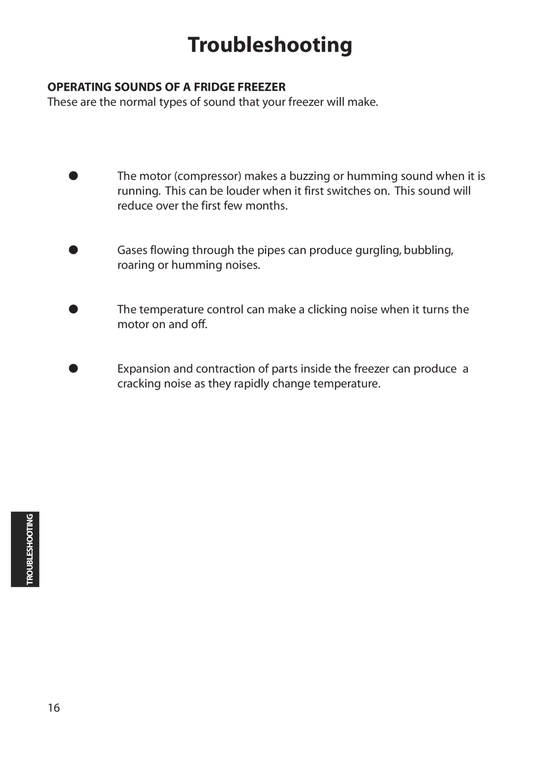 Hotpoint RZM30 manual Operating Sounds of a Fridge Freezer 