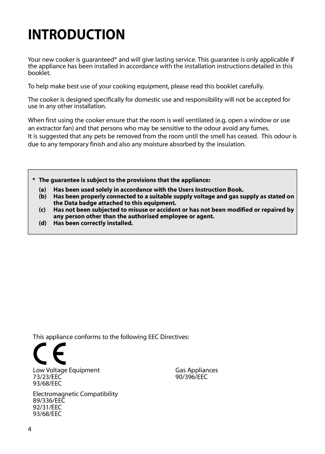 Hotpoint S230G DY230G manual Introduction 