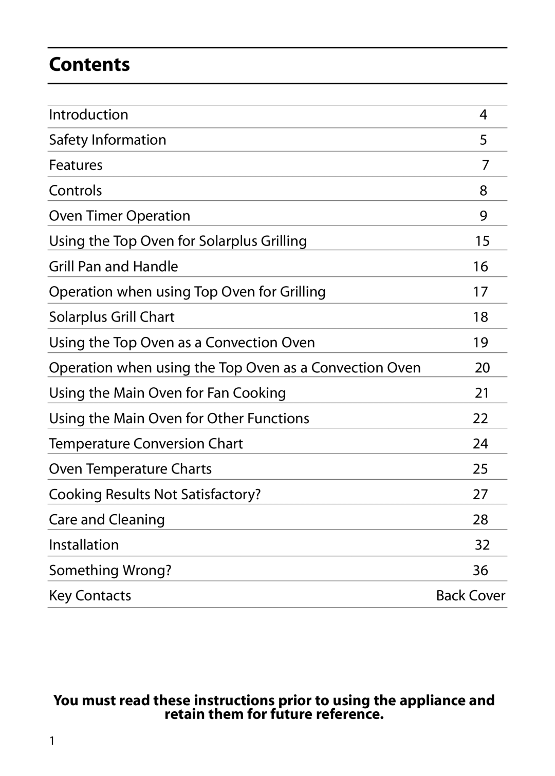 Hotpoint S420E manual Contents 